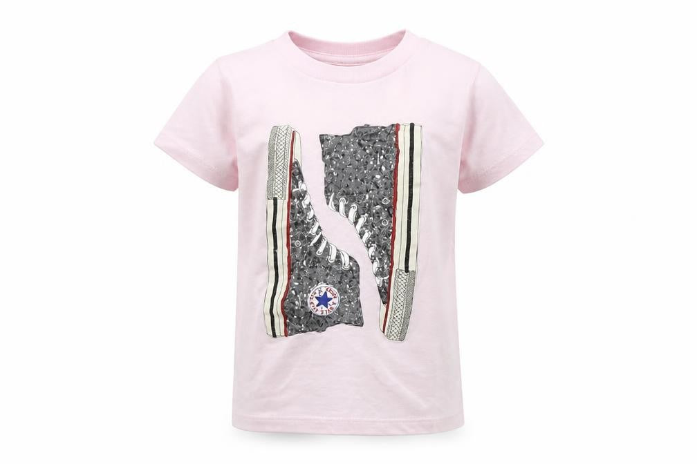 Converse Girls Pink Graphic T-Shirt Size 4-5 Years