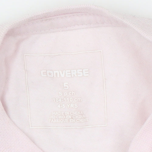 Converse Girls Pink Graphic T-Shirt Size 4-5 Years