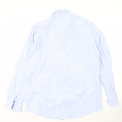 Scott & Taylor Men's Blue Check Shirt, 16.5 Regular Fit