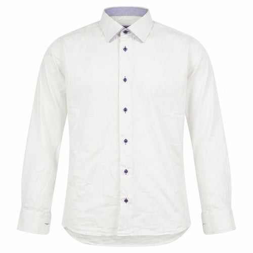 Pal Zileri Men's White Cotton Long Sleeve Shirt