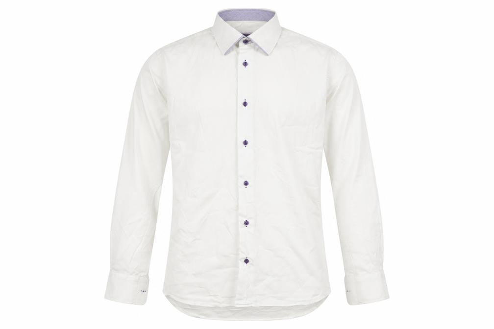 Pal Zileri Men's White Cotton Long Sleeve Shirt
