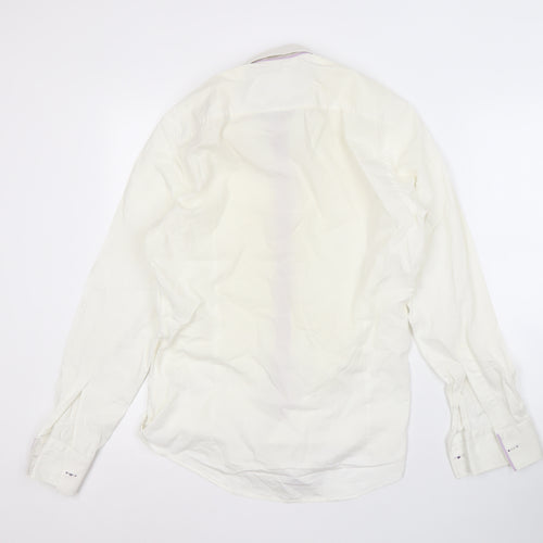 Pal Zileri Men's White Cotton Long Sleeve Shirt