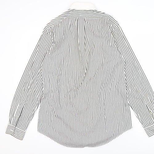 Ralph Lauren Men's Black Striped Cotton Button-Up Shirt M