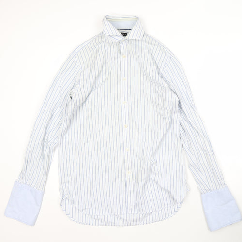 Jaeger Men's Blue Striped Button-Up Shirt