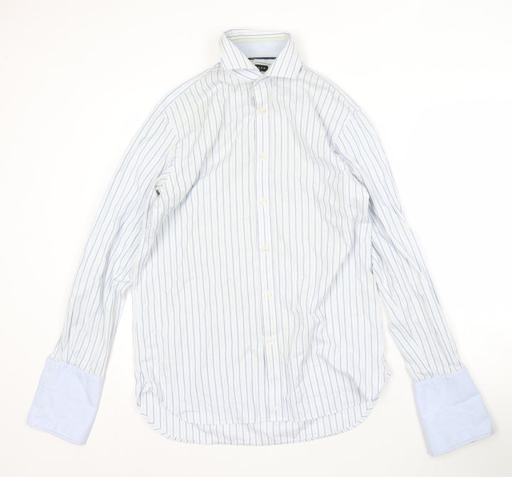 Jaeger Men's Blue Striped Button-Up Shirt