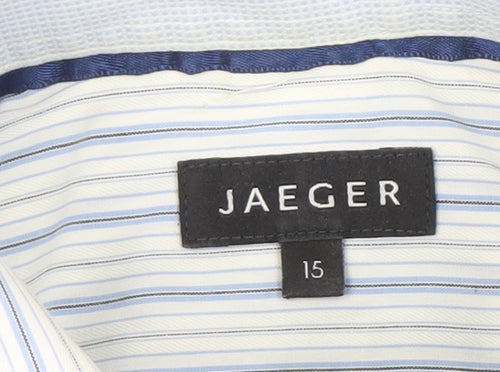 Jaeger Men's Blue Striped Button-Up Shirt