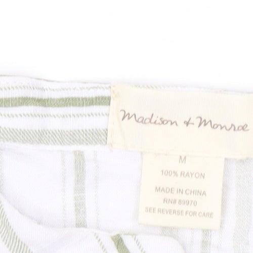 Madison & Monroe Women's White Striped Button-Up Shirt M