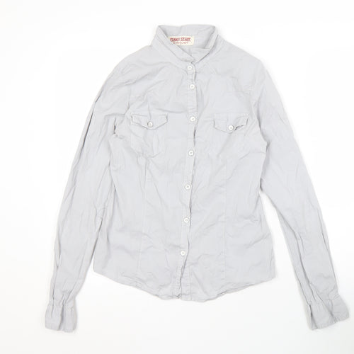 Funky Staff Women's Grey Button-Up Shirt, Size S