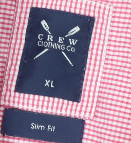 Crew Clothing Men's Red Slim Fit Checked Shirt XL