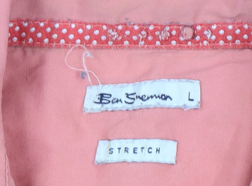 Ben Sherman Women's Pink Button-Up Shirt L