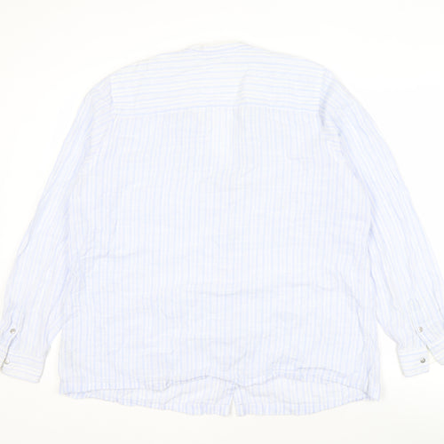 Marks and Spencer Women's Blue Striped Button-Up Shirt Size 20