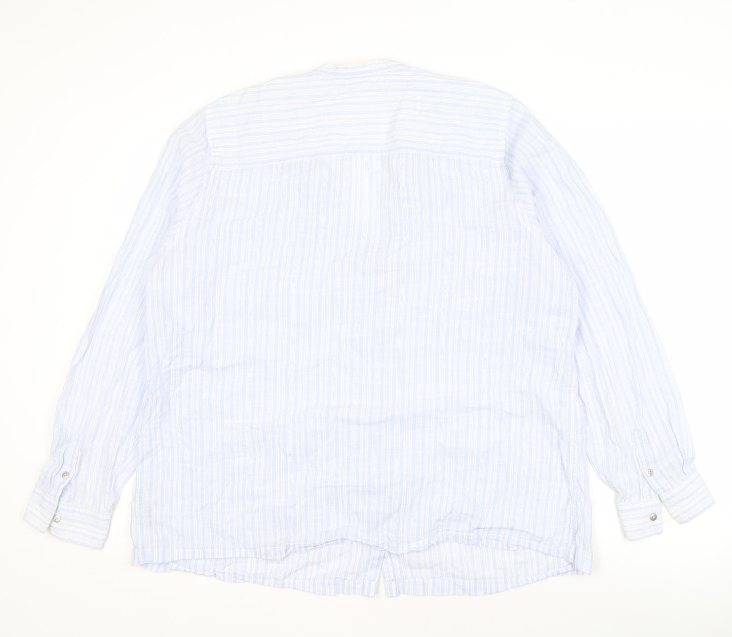 Marks and Spencer Women's Blue Striped Button-Up Shirt Size 20