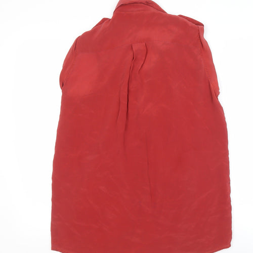 MNG Collection Women's Red Sleeveless Collared Top
