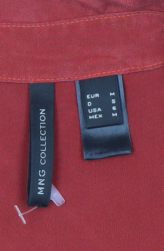 MNG Collection Women's Red Sleeveless Collared Top