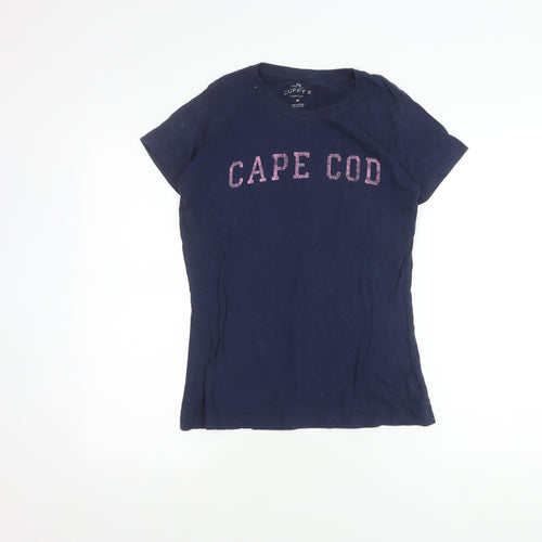 Cuffy's Women's Blue Medium Embroidered T-Shirt