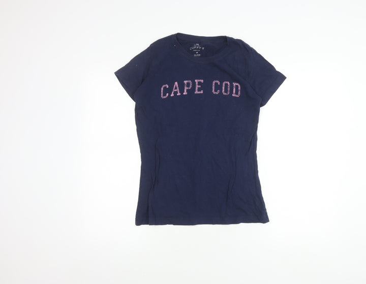 Cuffy's Women's Blue Medium Embroidered T-Shirt