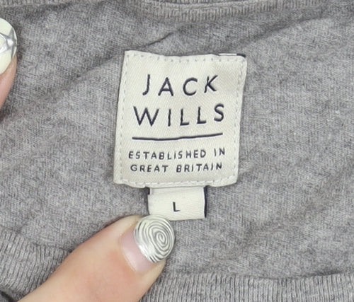 Jack Wills Mens Grey Regular Fit Logo T-Shirt L