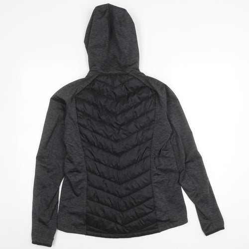 H&M Women's Black Puffer Jacket, Size 12, Hooded