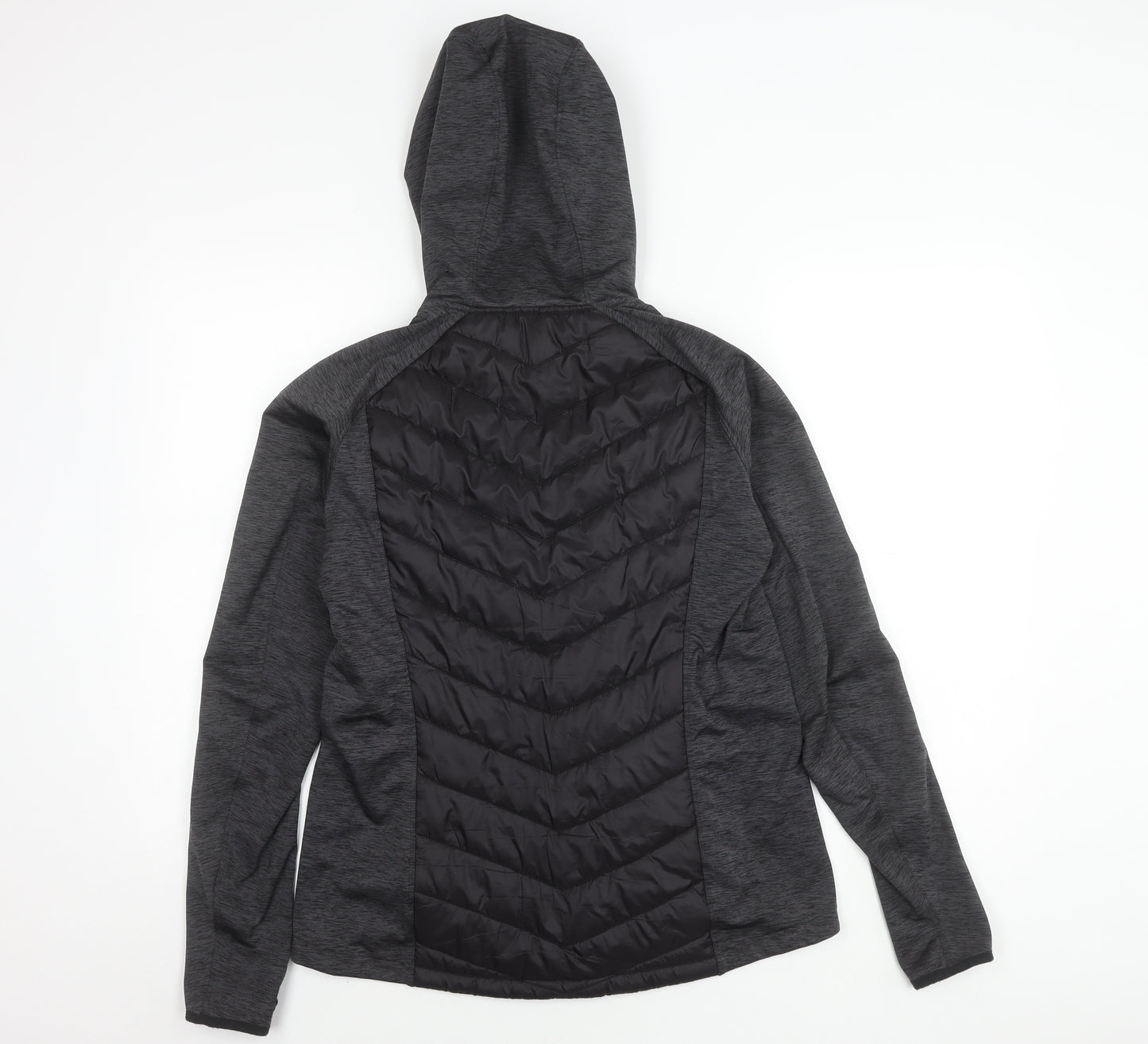 H&M Women's Black Puffer Jacket, Size 12, Hooded