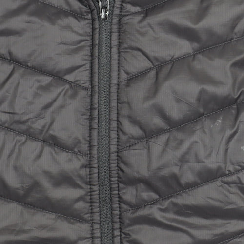 H&M Women's Black Puffer Jacket, Size 12, Hooded
