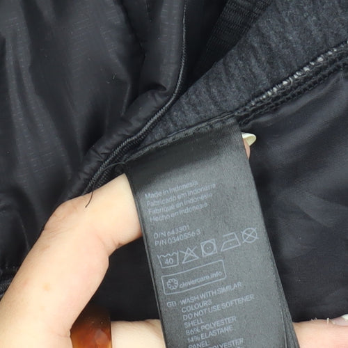 H&M Women's Black Puffer Jacket, Size 12, Hooded