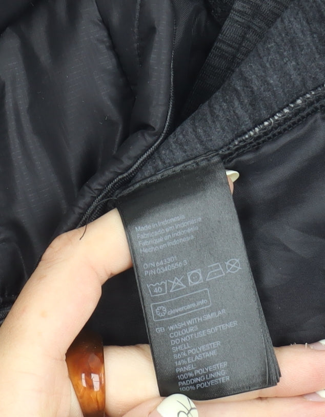 H&M Women's Black Puffer Jacket, Size 12, Hooded