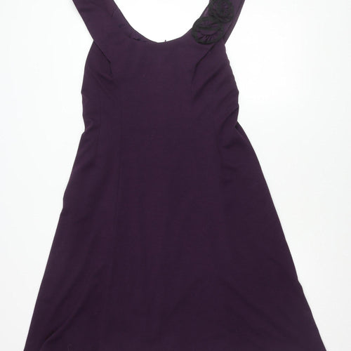 Sandra Darren Women's Purple Sleeveless Dress Size 14
