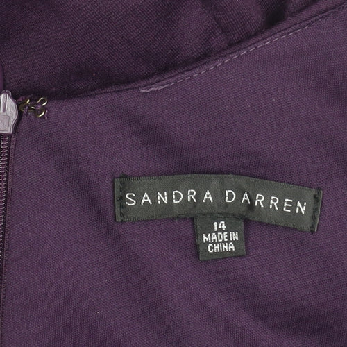 Sandra Darren Women's Purple Sleeveless Dress Size 14