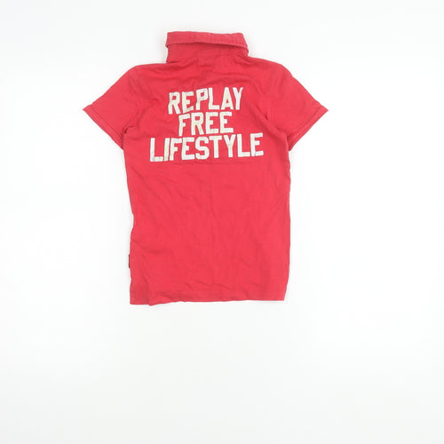Replay Boys Red Polo Shirt, Size 6 Years, Cotton, Casual