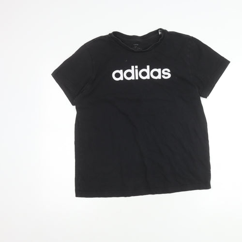 Adidas Unisex Black Medium Crew Neck T-Shirt