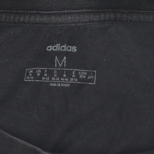Adidas Unisex Black Medium Crew Neck T-Shirt