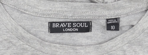 Brave Soul Women’s Grey Trapeze Dress Size 10
