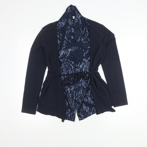 James Lakeland Blue Sequin Cardigan Women Size 10