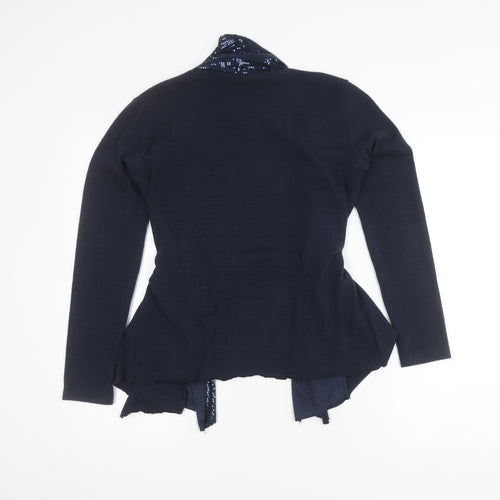James Lakeland Blue Sequin Cardigan Women Size 10