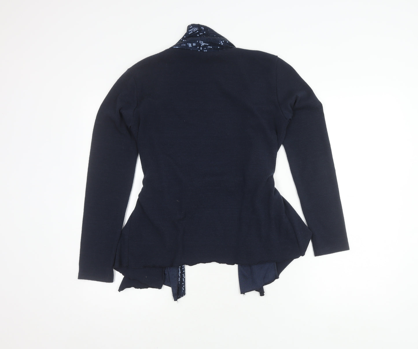 James Lakeland Blue Sequin Cardigan Women Size 10