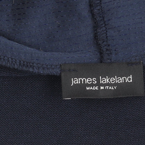 James Lakeland Blue Sequin Cardigan Women Size 10