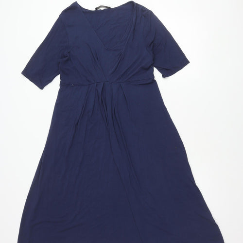 Marks and Spencer Women's Blue A-Line Midi Dress