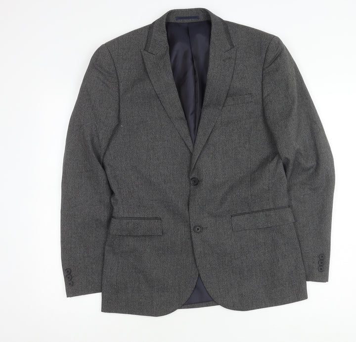 Next Men's Grey Blazer Jacket Size 38R Formal Wear