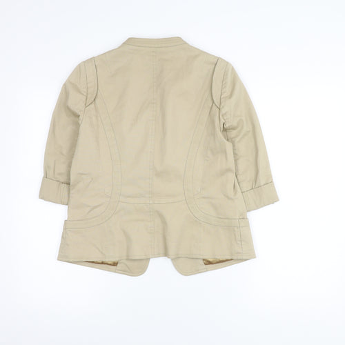 Twiggy Women's Beige Blazer Size 14 Regular Fit Lined