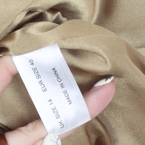 Twiggy Women's Beige Blazer Size 14 Regular Fit Lined