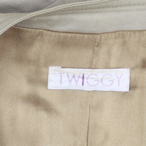 Twiggy Women's Beige Blazer Size 14 Regular Fit Lined