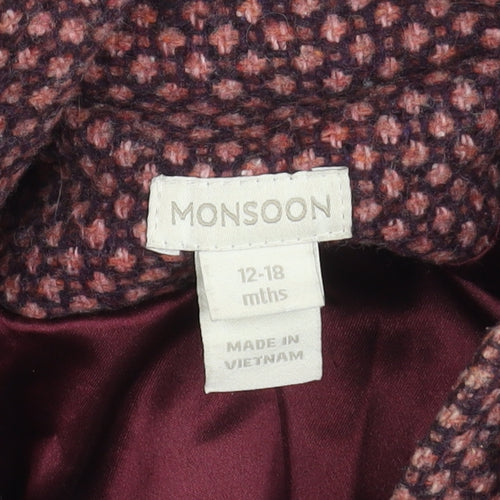 Monsoon Girls Multicoloured Hooded Coat 12-18 Months