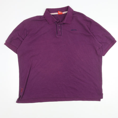 Slazenger Men's Purple 2XL Polo Short Sleeve Shirt