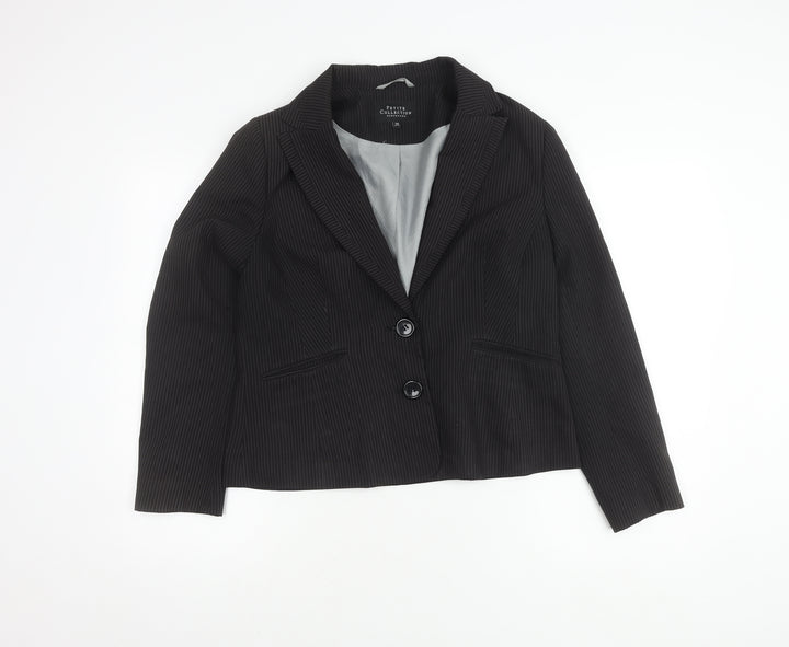 Debenhams Women's Petite Black Pinstripe Suit Jacket