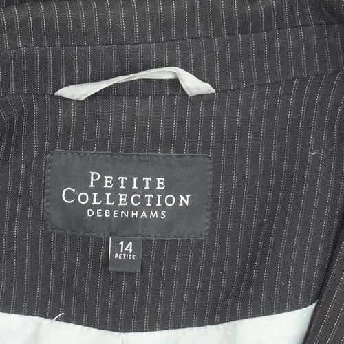 Debenhams Women's Petite Black Pinstripe Suit Jacket