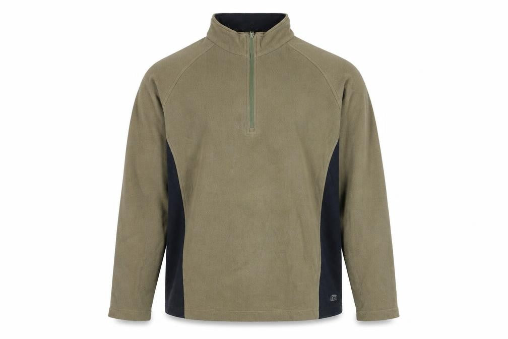 Front view of Marks & Spencer Men's Green Fleece 1/4 Zip Sweatshirt L