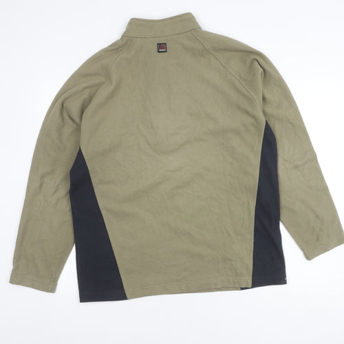Marks and Spencer Men's Green Fleece 1/4 Zip Sweatshirt L