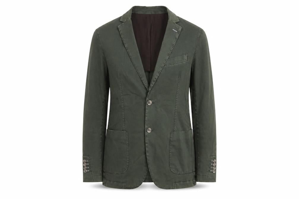 Front view of ASFALTO Men's Green Blazer Jacket UK 36