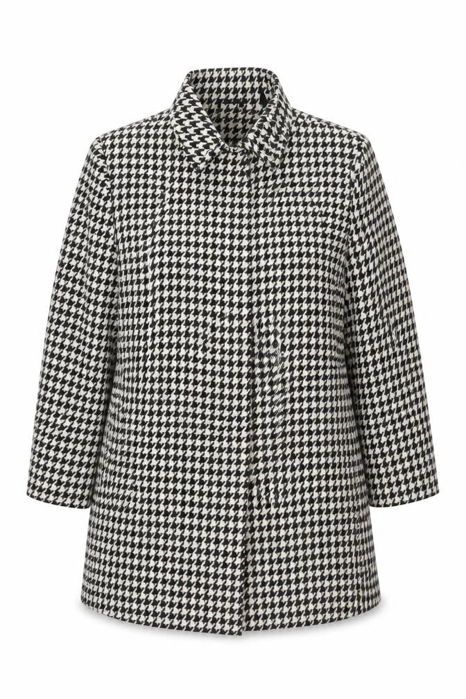 Front view of Anthology Women's Black Check Jacket UK 14