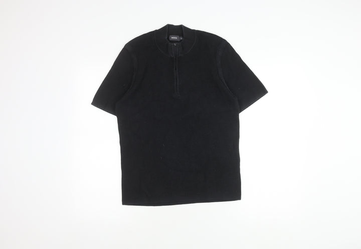 Mexx Unisex Black High Neck Classic T-Shirt XL